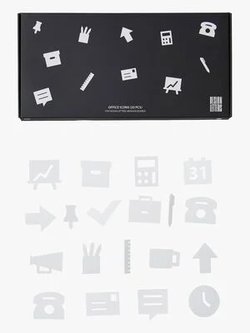 Design Letters Konttorimerkit Muistitauluun 20 pcs, Valkoinen