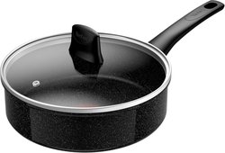 Tefal Intens'Ceram -paistokasari lasikannella 24 cm/3,2 L, musta