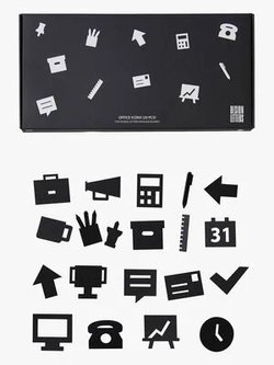 Design Letters Konttorimerkit Muistitauluun 20 pcs, Musta