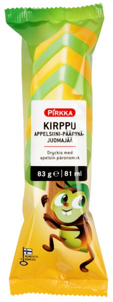 Pirkka Kirppu juomajää 83g appelsiini-päärynä