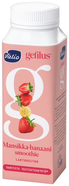 Valio Gefilus Smoothie jogurttijuoma 2,5 dl mansikka-banaani laktoositon