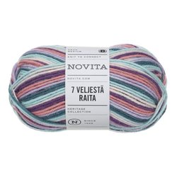 NOVITA LANKA 7 VELJESTA RAITA 100 G PASTELLIKAARI 977