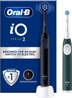 Oral-B iO2 Duo sähköhammasharjapari, musta & vihreä